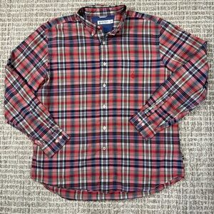 Nautica Men’s Multicolored 100% Cotton Plaid Long Sleeve button up shirt size XL